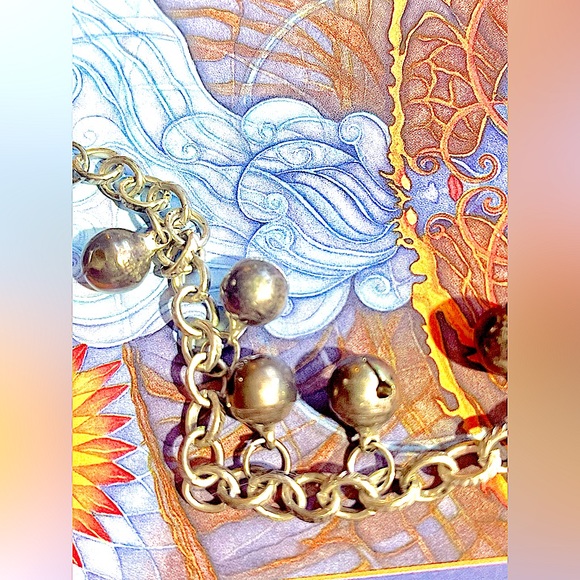 Tribal jangly bell bracelet gypsy silver tone adjustable 9 1/2 inches - Picture 3 of 4